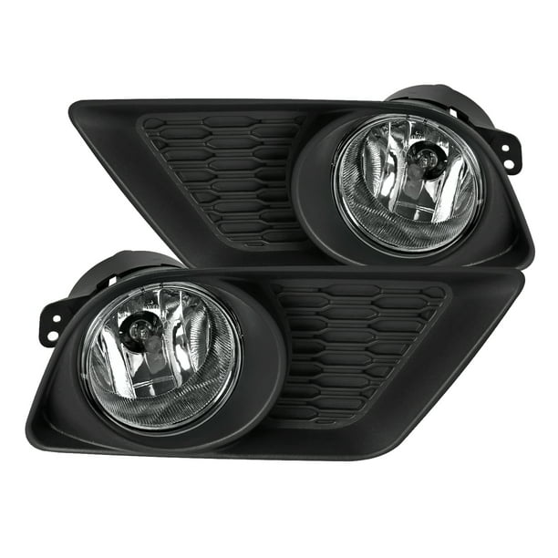 Pair Set Fog Lights Clear w/ Bulb Bezels Wiring & Switch for 11-14 Dodge Charger